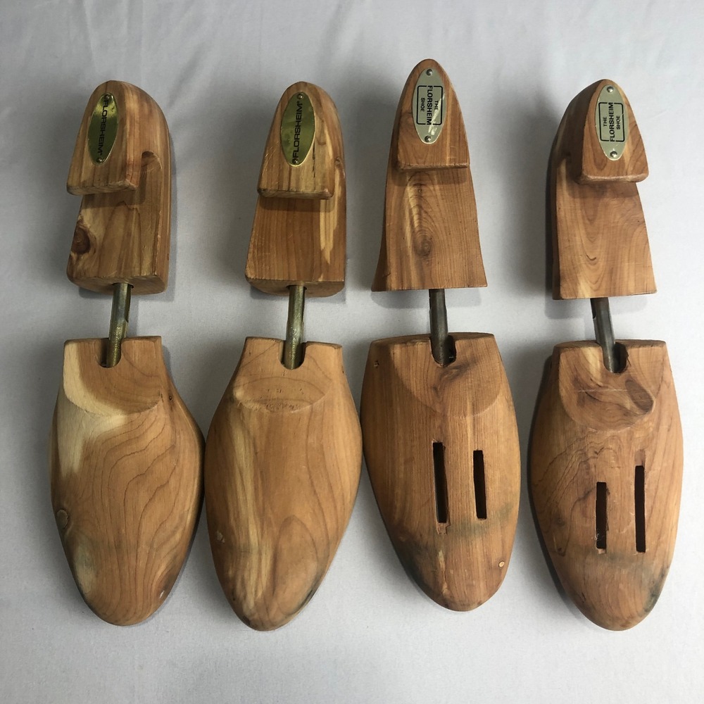 2X Florsheim Cedar Wood Shoe "M" Trees Dress Shoe Stretcher Inserts Adjustable